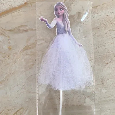 1 lote –  Bolo da Princesa Frozen Elsa e Anna, Enfeite para Cupcake, Bandeirinha para Bolo, Decoração de Festa de Aniversário para Meninas