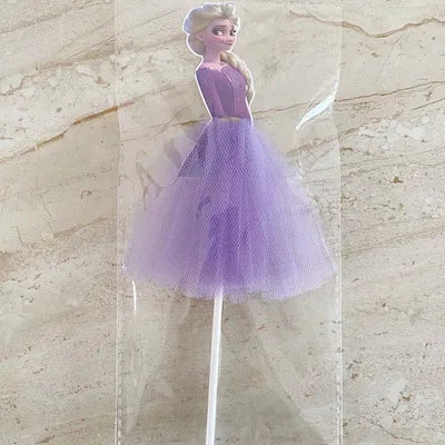 1 lote –  Bolo da Princesa Frozen Elsa e Anna, Enfeite para Cupcake, Bandeirinha para Bolo, Decoração de Festa de Aniversário para Meninas