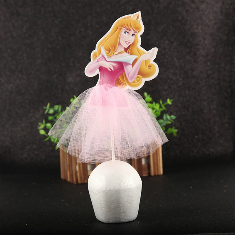 1 lote –  Bolo da Princesa Frozen Elsa e Anna, Enfeite para Cupcake, Bandeirinha para Bolo, Decoração de Festa de Aniversário para Meninas