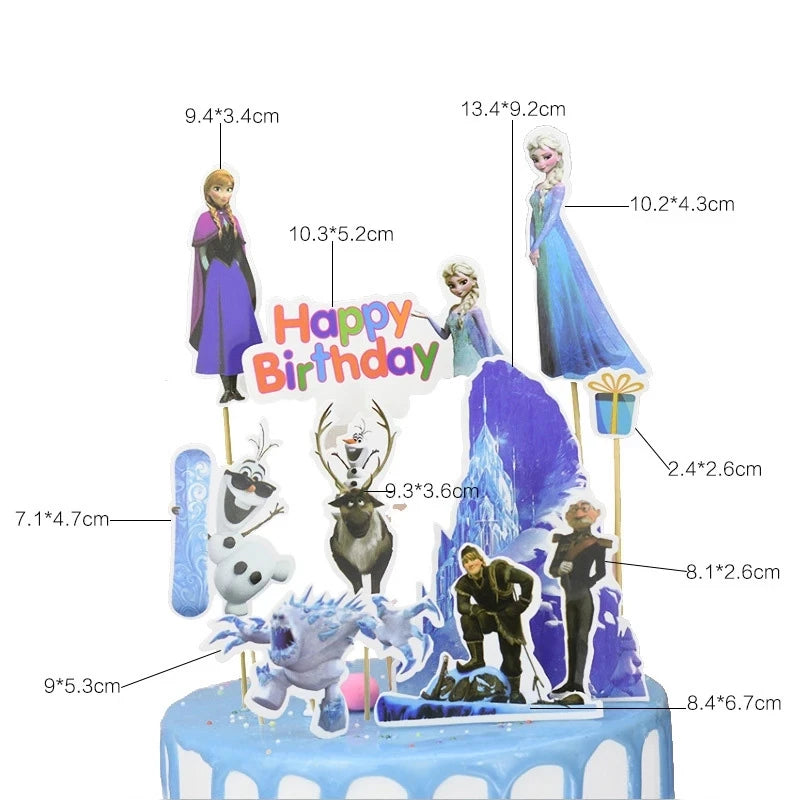 1 lote –  Bolo da Princesa Frozen Elsa e Anna, Enfeite para Cupcake, Bandeirinha para Bolo, Decoração de Festa de Aniversário para Meninas