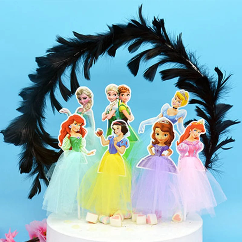 1 lote –  Bolo da Princesa Frozen Elsa e Anna, Enfeite para Cupcake, Bandeirinha para Bolo, Decoração de Festa de Aniversário para Meninas