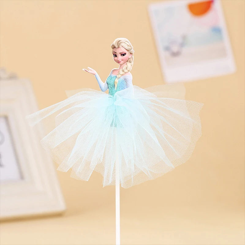 1 lote –  Bolo da Princesa Frozen Elsa e Anna, Enfeite para Cupcake, Bandeirinha para Bolo, Decoração de Festa de Aniversário para Meninas