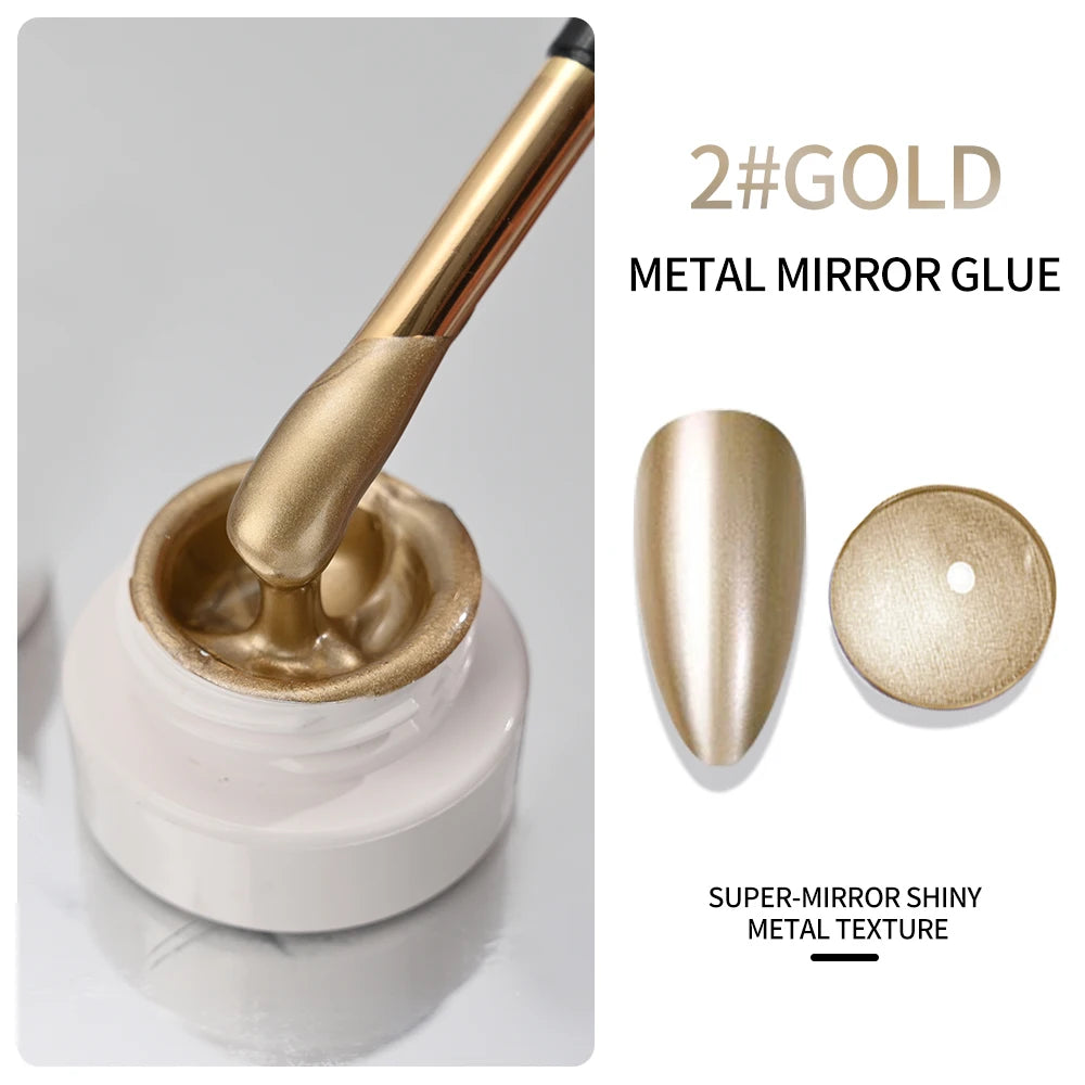 1 Caixa de Gel Metálico Dourado com Efeito Espelho