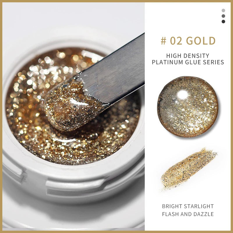 1 Caixa de Gel Metálico Dourado com Efeito Espelho