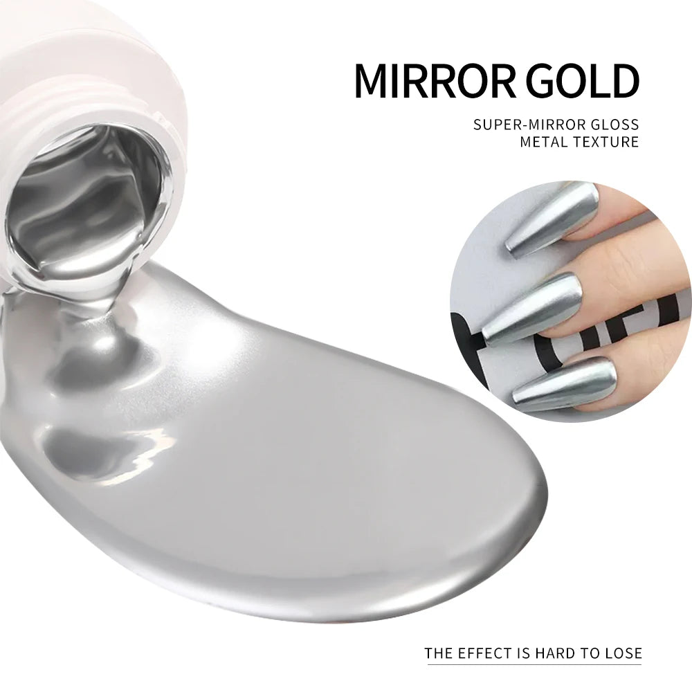 1 Caixa de Gel Metálico Dourado com Efeito Espelho