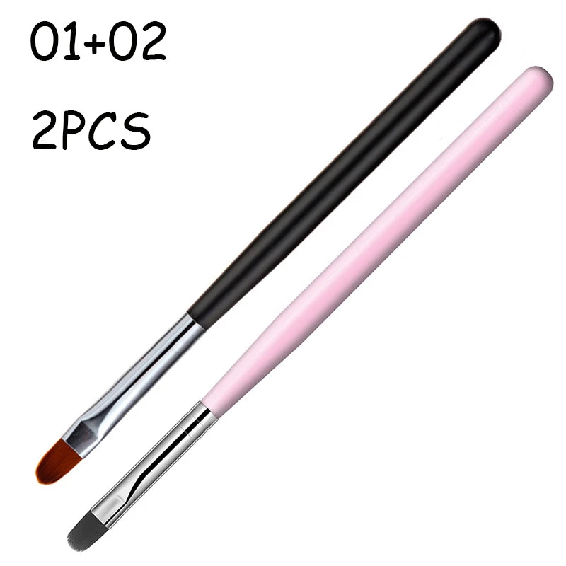 1 a 9 Peças – Pincel para Nail Art – Pontas 3D, Desenhos, Fototerapia, Acrílico, Gel UV, Extensão e Pintura