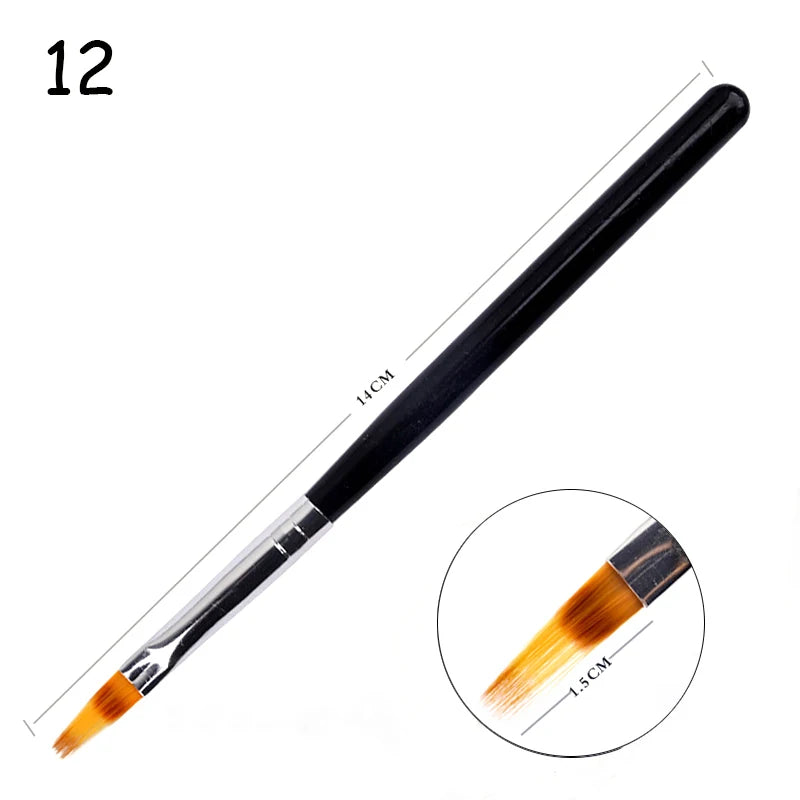 1 a 9 Peças – Pincel para Nail Art – Pontas 3D, Desenhos, Fototerapia, Acrílico, Gel UV, Extensão e Pintura