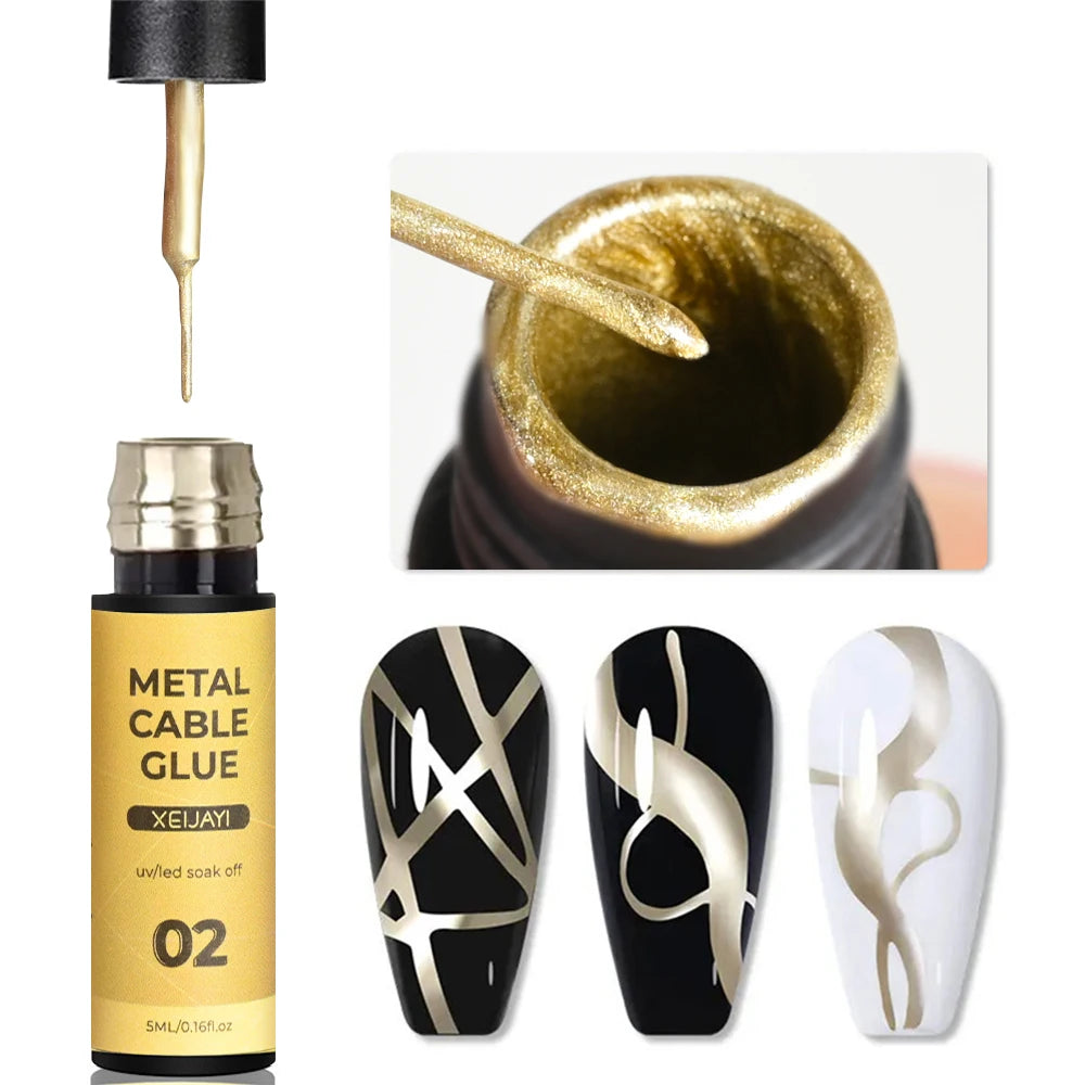 1 Caixa de Gel Metálico Dourado com Efeito Espelho