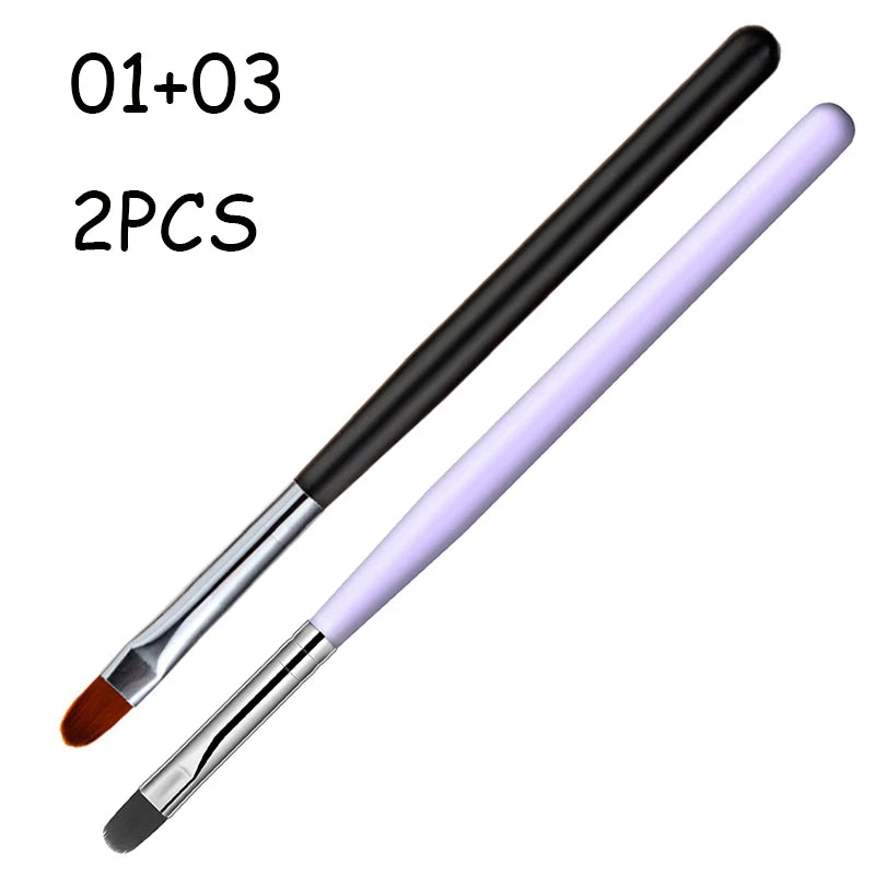1 a 9 Peças – Pincel para Nail Art – Pontas 3D, Desenhos, Fototerapia, Acrílico, Gel UV, Extensão e Pintura