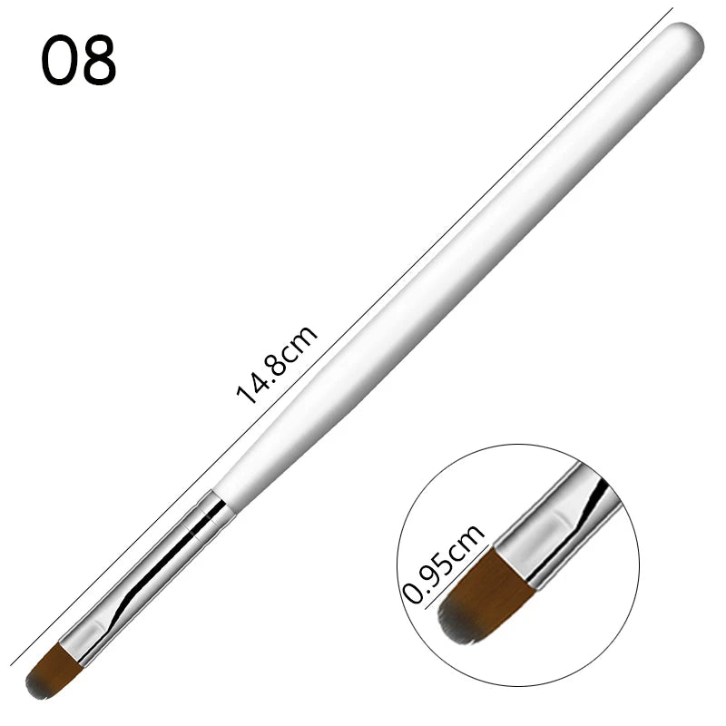 1 a 9 Peças – Pincel para Nail Art – Pontas 3D, Desenhos, Fototerapia, Acrílico, Gel UV, Extensão e Pintura