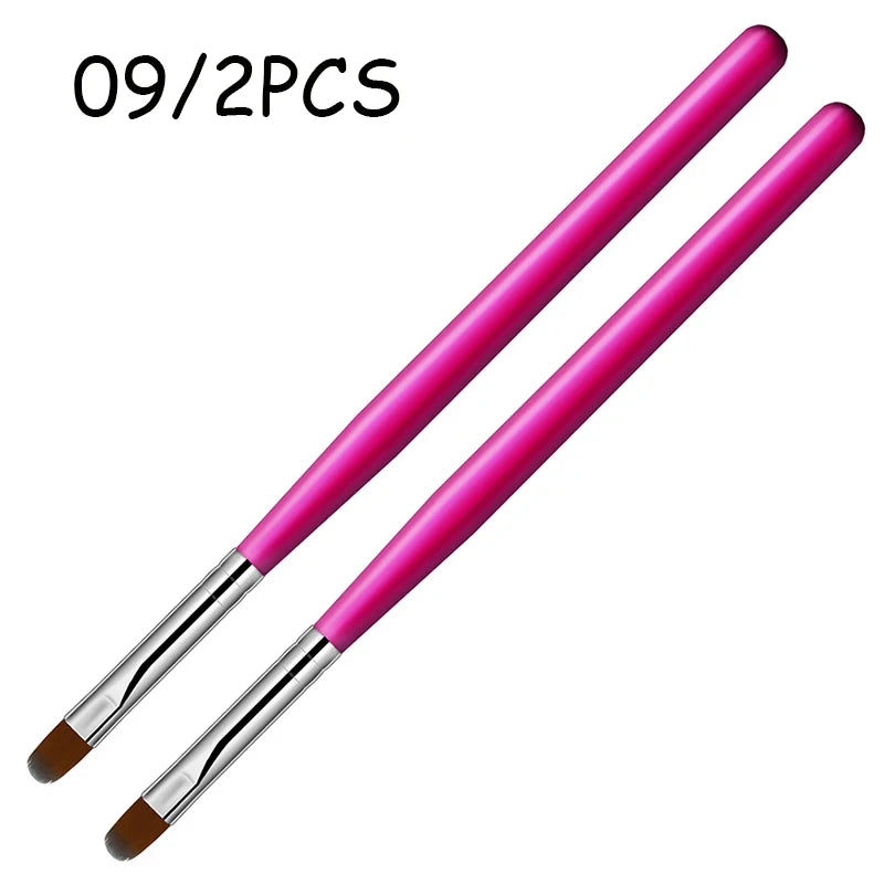 1 a 9 Peças – Pincel para Nail Art – Pontas 3D, Desenhos, Fototerapia, Acrílico, Gel UV, Extensão e Pintura