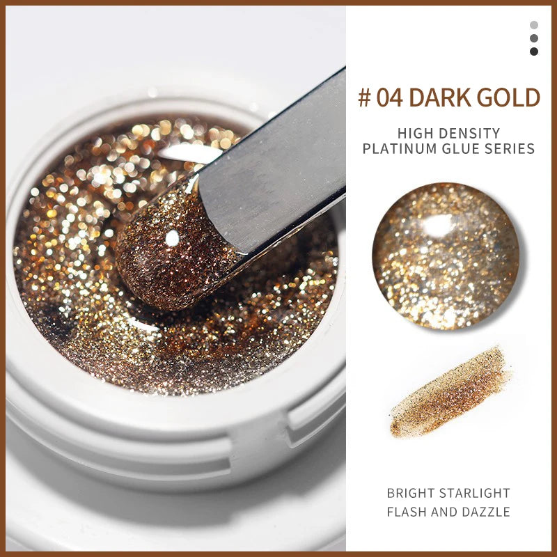 1 Caixa de Gel Metálico Dourado com Efeito Espelho