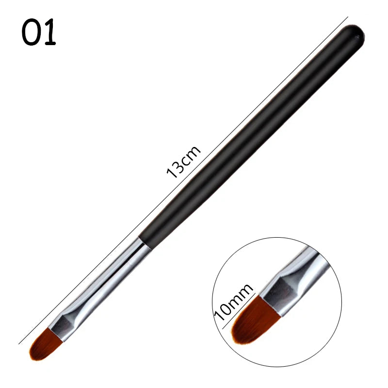 1 a 9 Peças – Pincel para Nail Art – Pontas 3D, Desenhos, Fototerapia, Acrílico, Gel UV, Extensão e Pintura