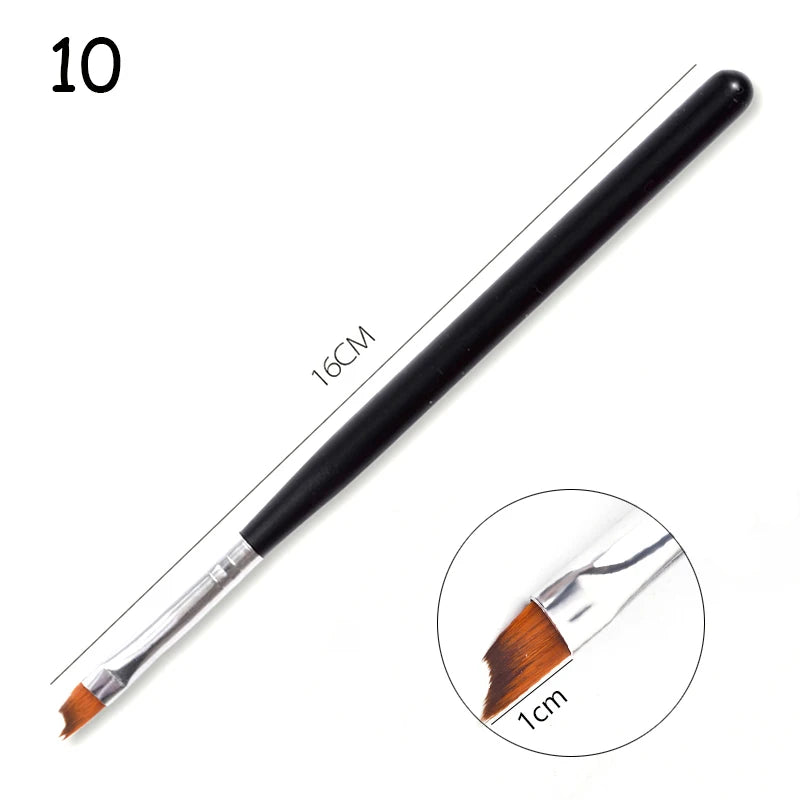 1 a 9 Peças – Pincel para Nail Art – Pontas 3D, Desenhos, Fototerapia, Acrílico, Gel UV, Extensão e Pintura