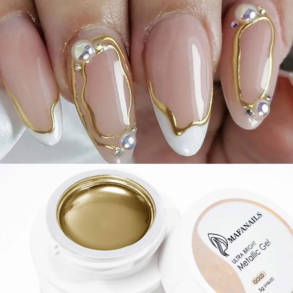 1 Caixa de Gel Metálico Dourado com Efeito Espelho