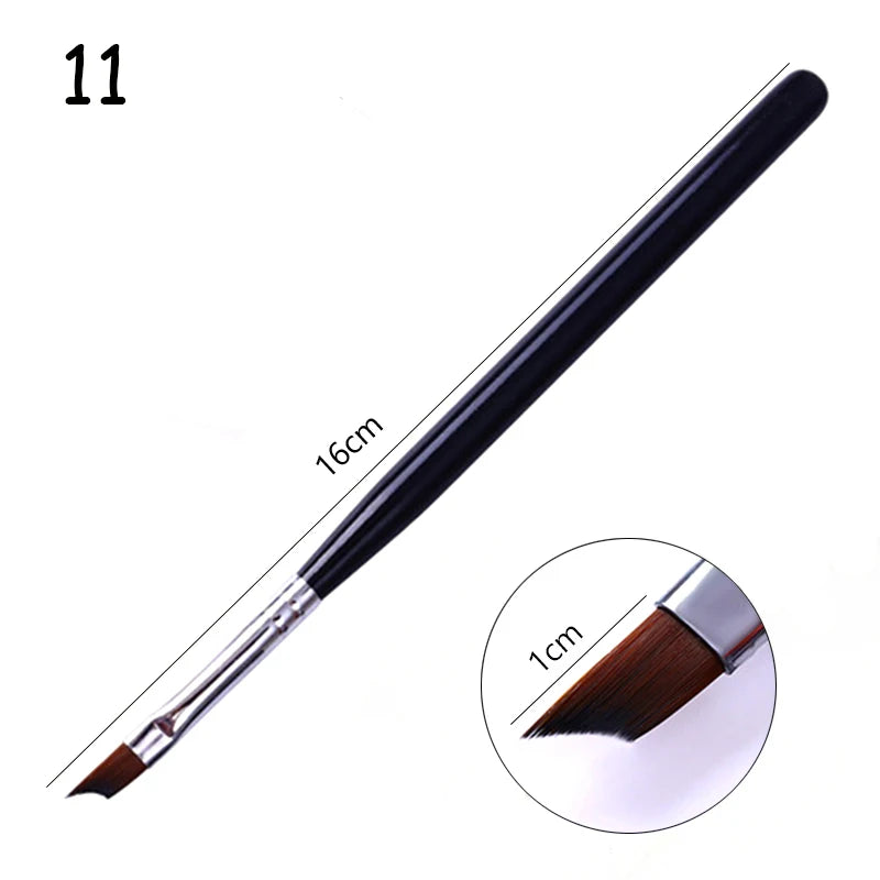 1 a 9 Peças – Pincel para Nail Art – Pontas 3D, Desenhos, Fototerapia, Acrílico, Gel UV, Extensão e Pintura